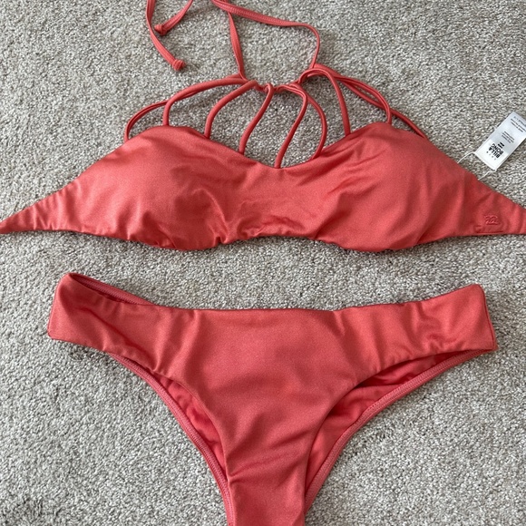 NWOT Billabong Sol Searcher Caged Halter Bikini, sz Large - Picture 4 of 5